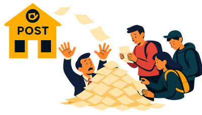 Čovjek zatrpan papirima